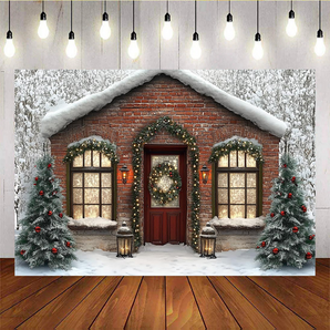 Mocsicka Christmas Tree Snow House Background