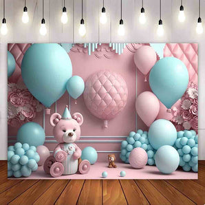 Mocsicka Pink Blue Party Theme Photography Background