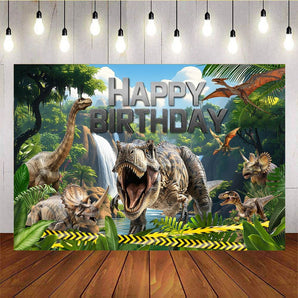 Mocsicka Dinosaur Adventure Theme Birthday Party Backdrops