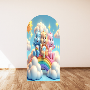 Mocsicka Care Bear Double-printed Arch Cover Backdrop for Party Decoration