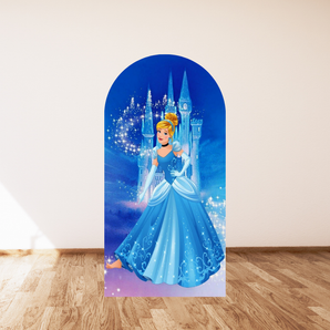 Mocsicka Frozen Princess Elsa Birthday Party Double-printed Arch Cover Backdrop