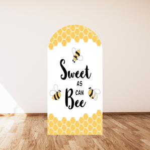 Mocsicka Sweet As Can Bee Baby Shower Party Double-printed Arch Cover Backdrop