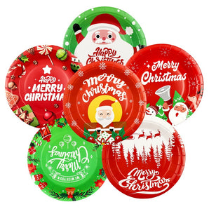 Mocsicka Party Christmas Dinner 7&9 inch Paper Plate A Christmas Decor