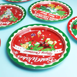 Mocsicka Party Christmas Dinner 9 inch Paper Plate A Christmas Decor