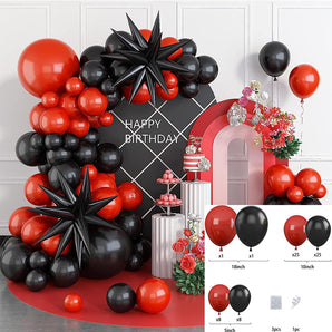 Mocsicka Red and Black Party Decoration Balloon Arch Set