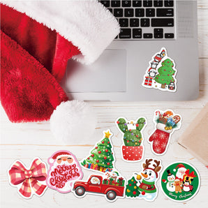 Mocsicka Party Christmas Santa Claus Cartoon Stickers Christmas Decor