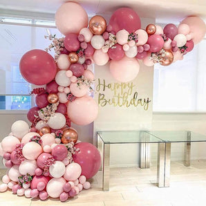 Mocsicka 95pcs Pink Girls Birthday Party Decoration Balloon Arch Set