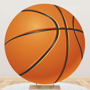 Mocsicka Basketball Themed Birthday Party Round Cover Backdrop