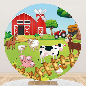 Mocsicka Farm Theme Birthday Party Round Cover Backdrop