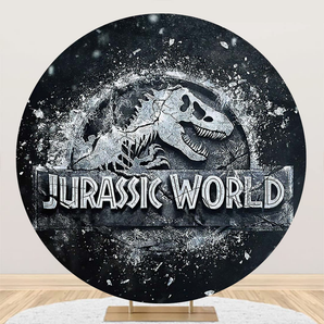 Mocsicka Jurassic World Birthday Party Round Cover Backdrop