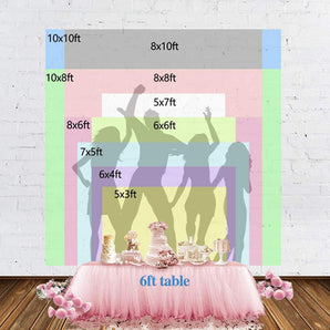 Mocsicka Pink Castle Flower Girl Happy Birthday Party Backdrop