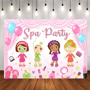 Mocsicka Girls Pink Glitter Salon Spa Party Backdrop