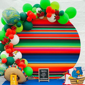 Mocsicka Mexican Fiesta Theme Round Backdrop Cover