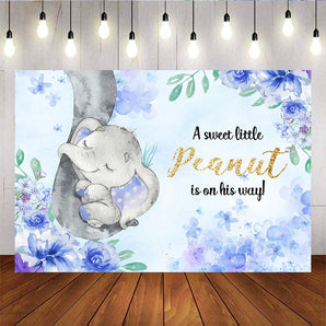 Mocsicka Baby Elephant Newborn Backdrop One Sweet Little Peanut On His Way Backdrop