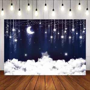 Mocsicka Starry Sky and White Clouds Glowing Stars Baby Shower Party Decoration Props-Mocsicka Party