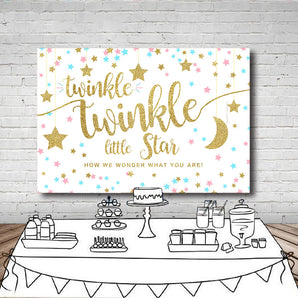 Mocsicka Twinkle Little Stars and Gold Moon Baby Shower Decoration Props