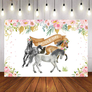 Mocsicka Saddle Up Horses Theme Happy Birthday Party Prop-Mocsicka Party