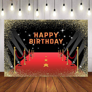 Mocsicka Red Carpet Happy Birthday Party Backgrounds-Mocsicka Party