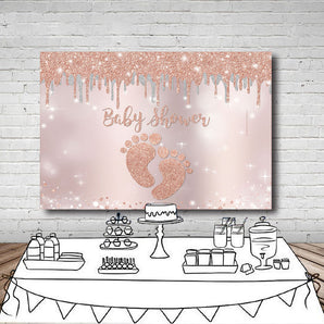 Mocsicka Footprint Baby Shower Party Decor Backgrounds