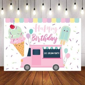 Mocsicka Ice Cream Palor Happy Birthday Party Background-Mocsicka Party