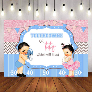 Mocsicka Touchdowns or Tutus Gender Reveal Baby Shower Back Drops