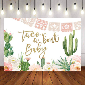 Mocsicka Taco Bouta Cactus and Flowers Baby Shower Backdrop-Mocsicka Party