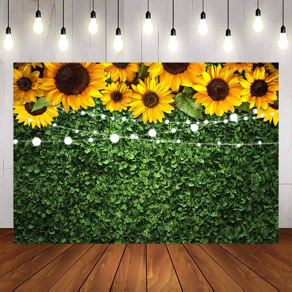 Mocsicka Sunflowers and Green Leaves Party Backgrounds – Mocsicka Party