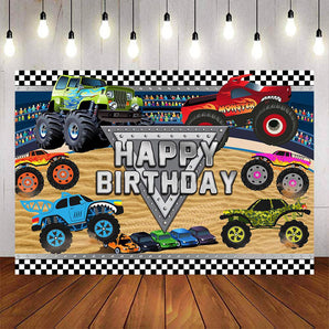 Mocsicka Sand Buggy Theme Happy Birthday Party Backdrop-Mocsicka Party