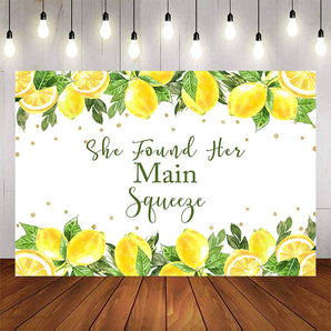 Mocsicka Lemon and Gold Dots Baby Shower Background-Mocsicka Party