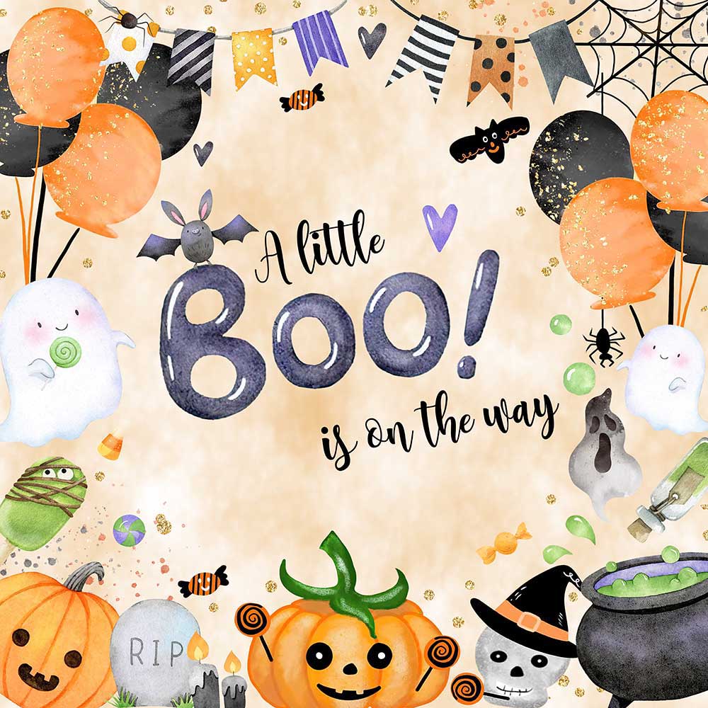Mocsicka A Little Boo is on the Way Halloween Baby Shower Banner ...