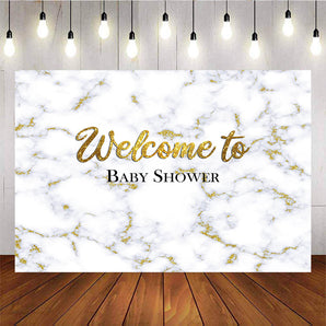 Mocsicka Welcome to Baby Shower Backdrop Marble Background For Photography-Mocsicka Party