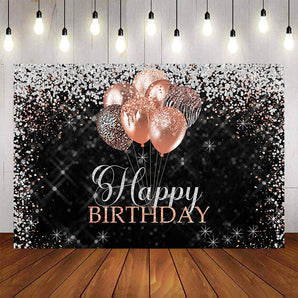 Mocsicka Balloons and Sliver Dots Birthday Party Backgrounds-Mocsicka Party