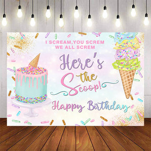 Mocsicka Ice Cream and Cake Smash Happy Birthday Party Banners-Mocsicka Party