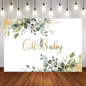 Mocsicka Green Leaf Golden Dots Happy Birthday Party Banners-Mocsicka Party