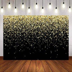 Mocsicka Black and Golden Dots Theme Party Backdrop