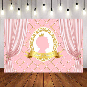 Mocsicka Little princess Pink Curtain and Plaid Baby Shower Decor Backdrops-Mocsicka Party