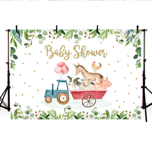 Mocsicka Little Animals on the Road Drive By Baby Shower Party Background