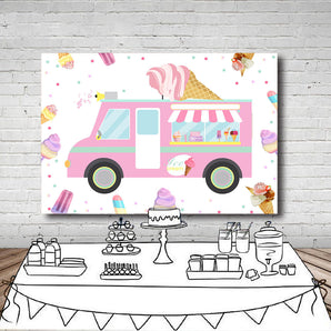 Mocsicka Ice Cream Cart Theme Baby Shower Party Backgrounds