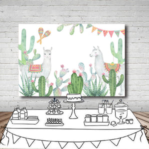 Mocsicka Cactus and Alpaca Baby Shower Party Backdrop-Mocsicka Party