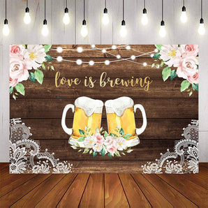 Mocsicka Love is Brewing Wooden Floor Photo Backgrounds-Mocsicka Party