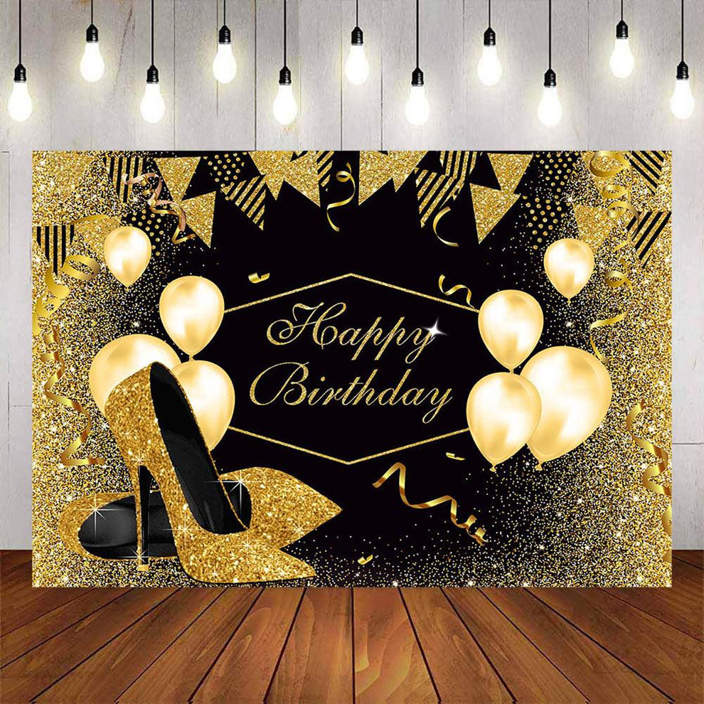 Mocsicka Yellow Champagne High Heels Happy Birthday Party Decor ...