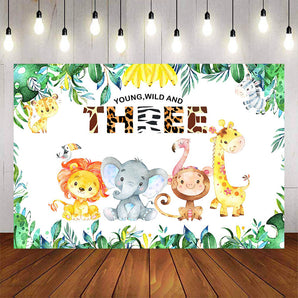 Mocsicka Wild Animals and Plam Leaves Birthday Party Banners-Mocsicka Party