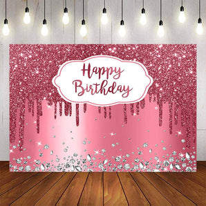 Mocsicka Red Dots and Diamonds Happy Birthday Backdrop-Mocsicka Party