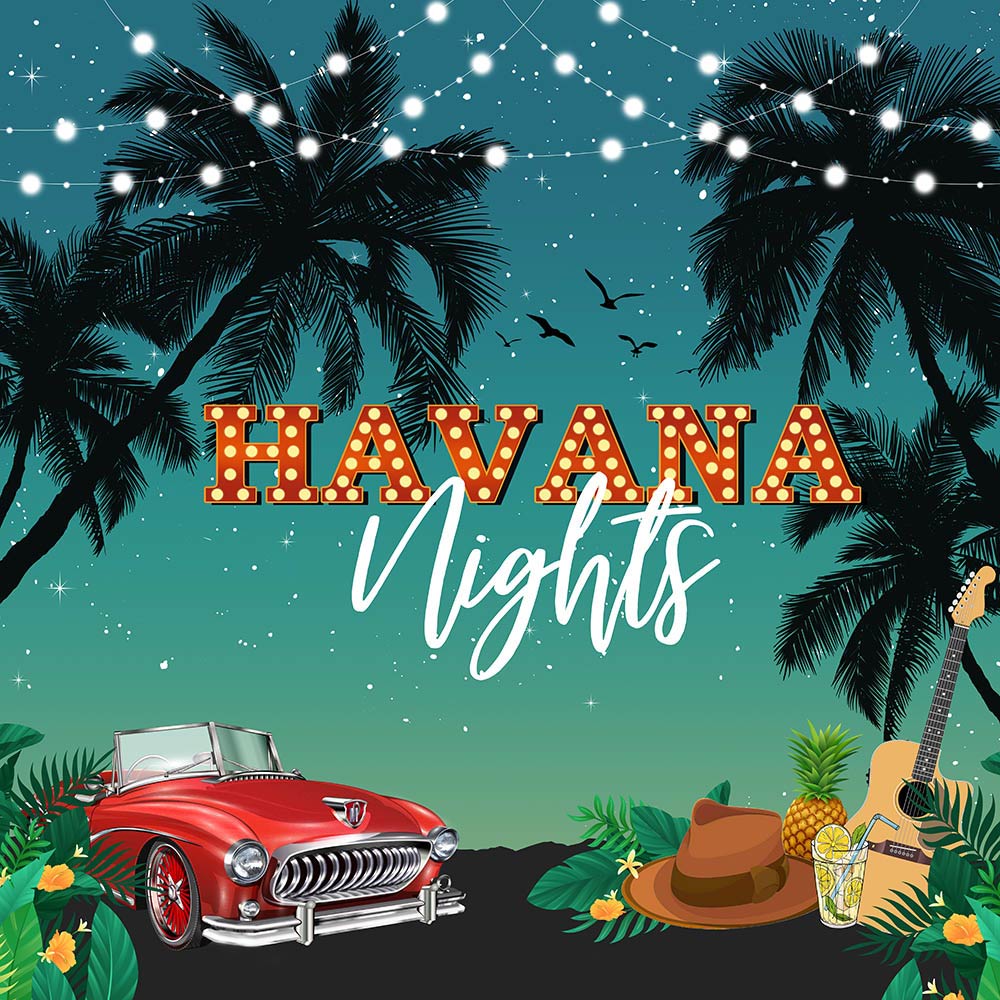 Avezano Havana Nights Backdrop Tropical Nights Adult Birthday Party  Photoshoot Photography Background Nostalgic Car Under Palm Tree Tropical  Decorations Backdrops (7x5ft) : : Electronics