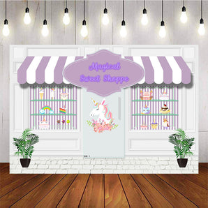 Mocsicka Magical Sweet Shoppe Backdrop Dessert Ice Cream Birthday Party Decor-Mocsicka Party