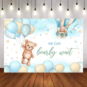 Mocsicka Hot Balloon Little Bear Adventure Baby Shower Backdrop-Mocsicka Party