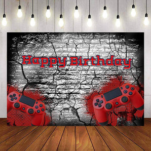 Mocsicka Game Console Level Up Birthday Backdrop-Mocsicka Party