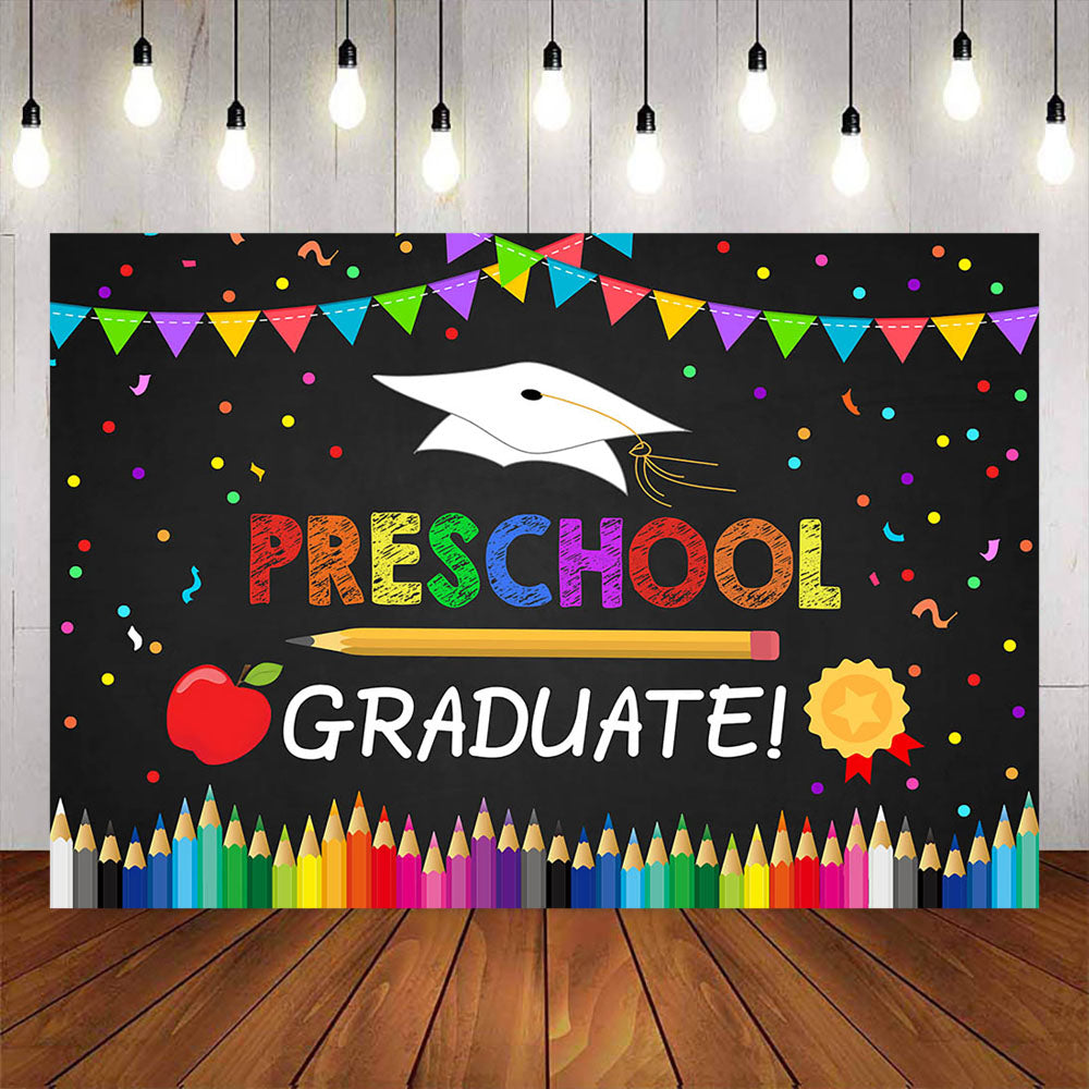 Mocsicka Colored Pencils Preschool Graduation Backdrop – Mocsicka Party