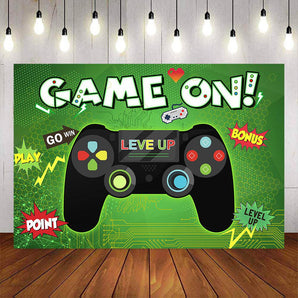 Mocsicka Gamepad Play Games Theme Happy Birthday Backdrop-Mocsicka Party