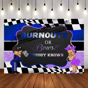 Mocsicka Burnouts or Bows Gender Reveal Baby Shower Party Banners-Mocsicka Party